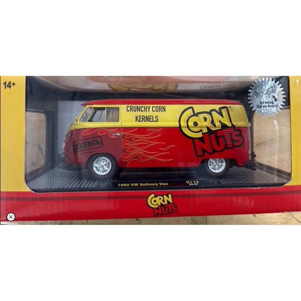 1960 VOLKSWAGEN DELIVERY VAN "CORN NUTS" 1/24 DIECAST BY M2 40300-119 A NIB